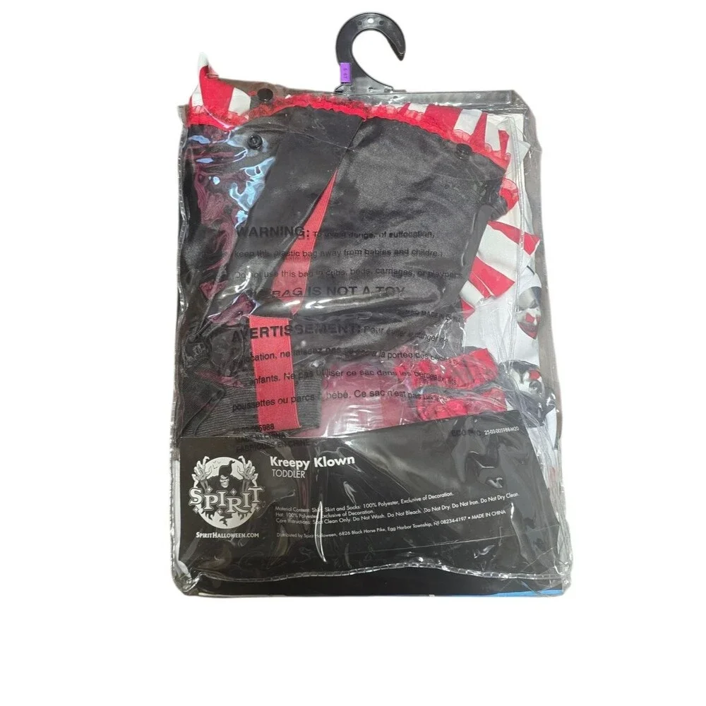 Spirit Kreepy Klown Toddler Costume - Black & Red